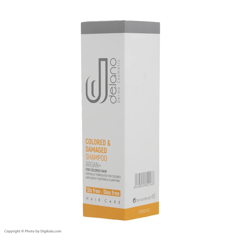 شامپو مو دلانو مدل موهای رنگ شده و آسیب دیده حجم 200 میلی لیتر